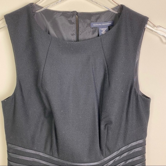 Banana Republic NWT Black Wool Sleeveless Dress Size 0 Petite - Picture 5 of 9